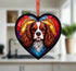 Cavalier King Charles Spaniel Stained Glass Effect Heart Suncatcher